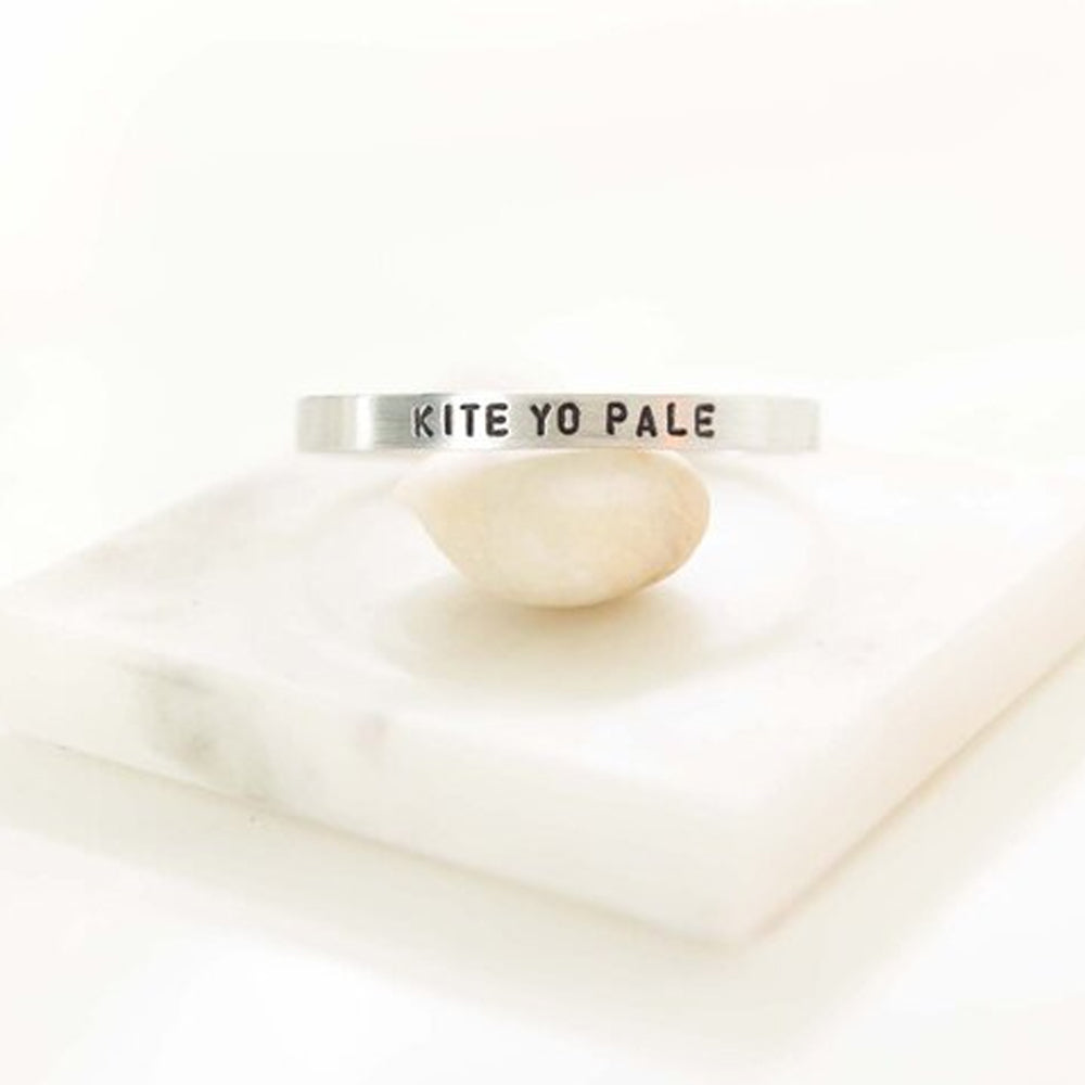 Aluminum Message Cuff: Kite Yo Pale - Kreyol Essence