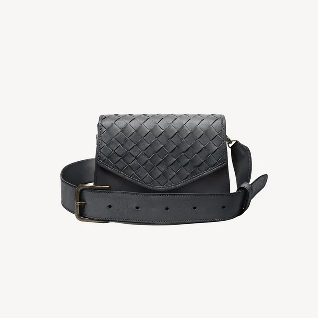 Woven Belt Bag (Black) - Kreyol Essence