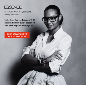 Kreyòl Essence Stella Jean Haitian Heritage Hair Duo gift set with natural hair care products and vibrant packaging.