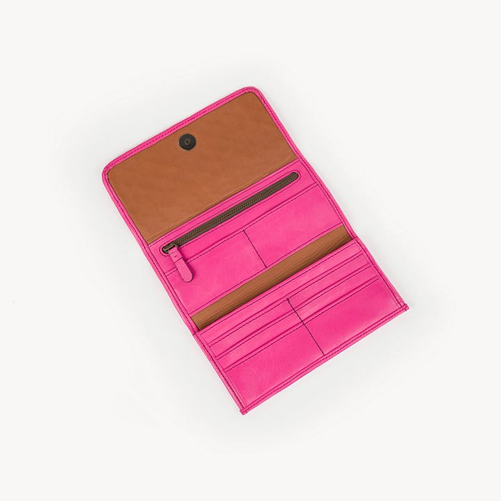 XL Trifold Wallet (Crimson Pink) - Kreyol Essence