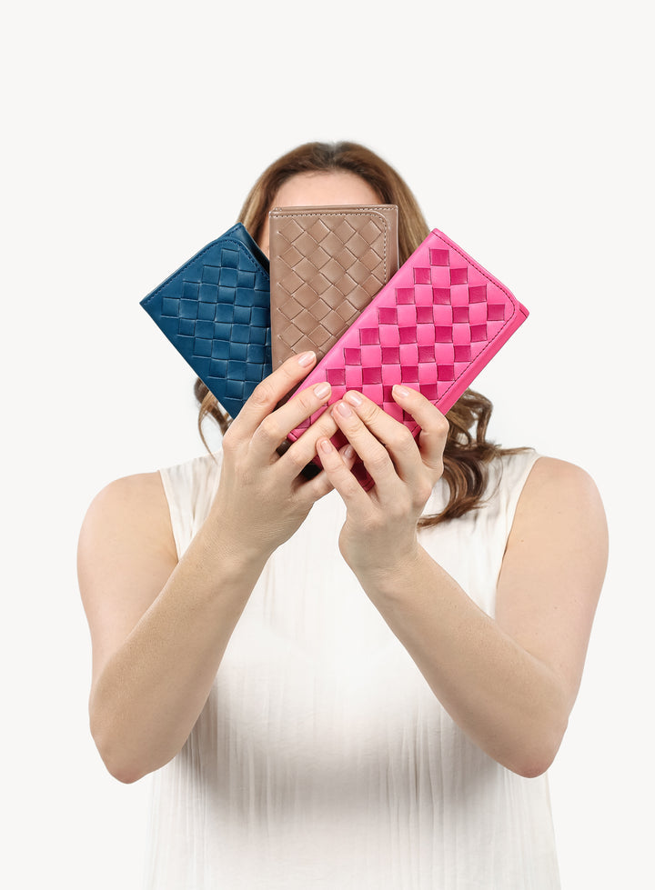 Fuchsia Quilted Trifold Wallet