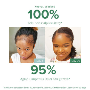 Clinically-tested 4-step hair loss treatment system by Kreyòl Essence in a value and gift set, featuring bottles and packaging.