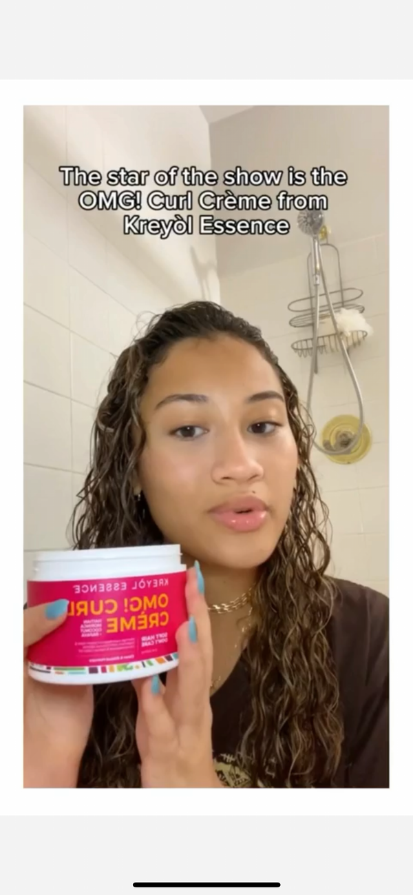 Kreyòl Essence OMG Curl Defining & Moisturizing Cream in 8oz jar, creamy texture for defining and moisturizing curls.