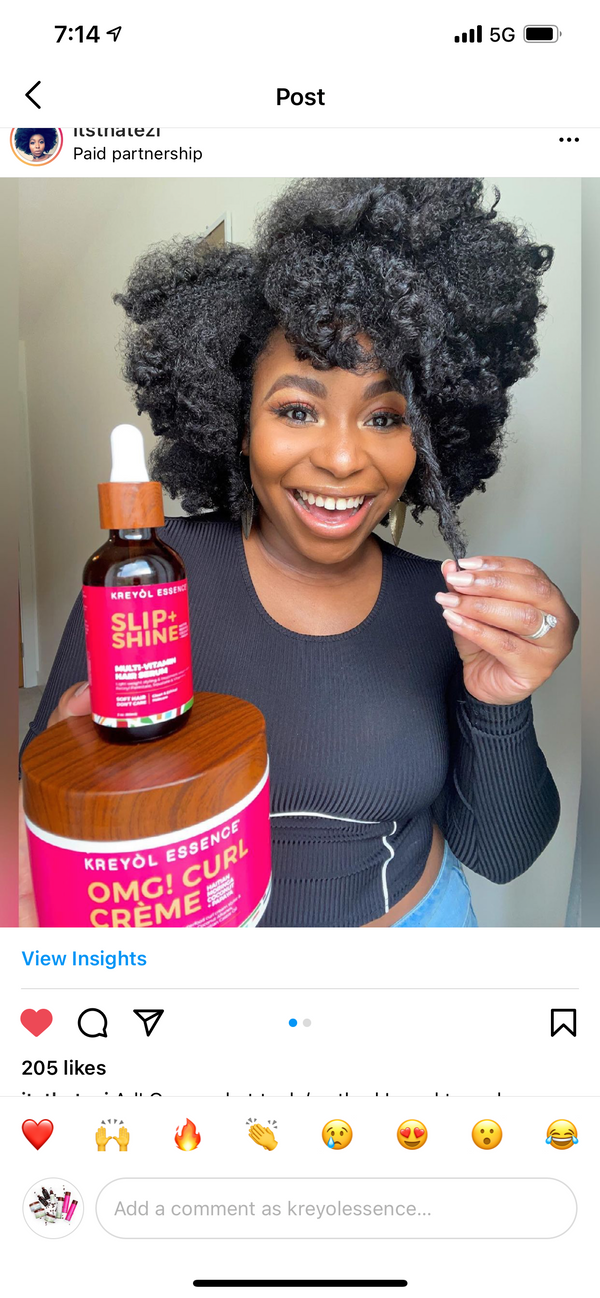 Kreyòl Essence OMG Curl Defining & Moisturizing Cream in 8oz jar, styling product for curl definition and moisture.