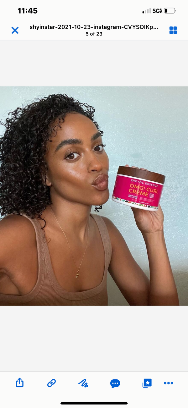 Kreyòl Essence OMG Curl Defining & Moisturizing Cream in 8oz jar, styling product for curl definition and hydration