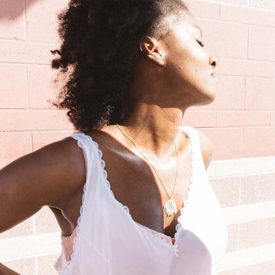 Arc Pendant Necklace in Bone