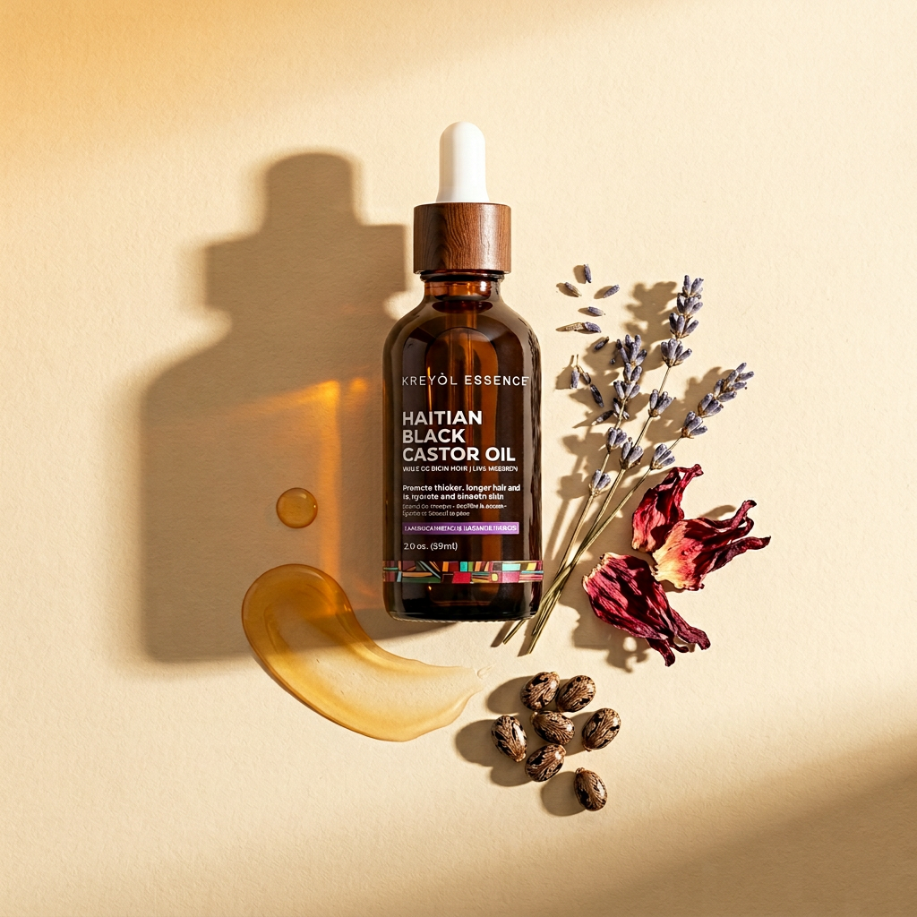 エッセンシャルオイル haro Haitian Black Castor Oil (Lwil Maskriti): Lavender Hibiscus (2oz)