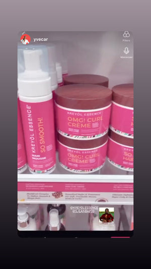 Kreyòl Essence OMG Curl Defining & Moisturizing Cream in 8oz jar, styling product for curls and moisture, with natural ingredients.