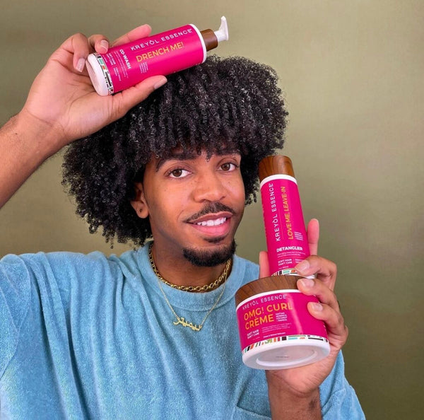 Kreyòl Essence OMG curl defining and moisturizing cream in an 8oz jar with a natural label and black lid, styling product for curls.