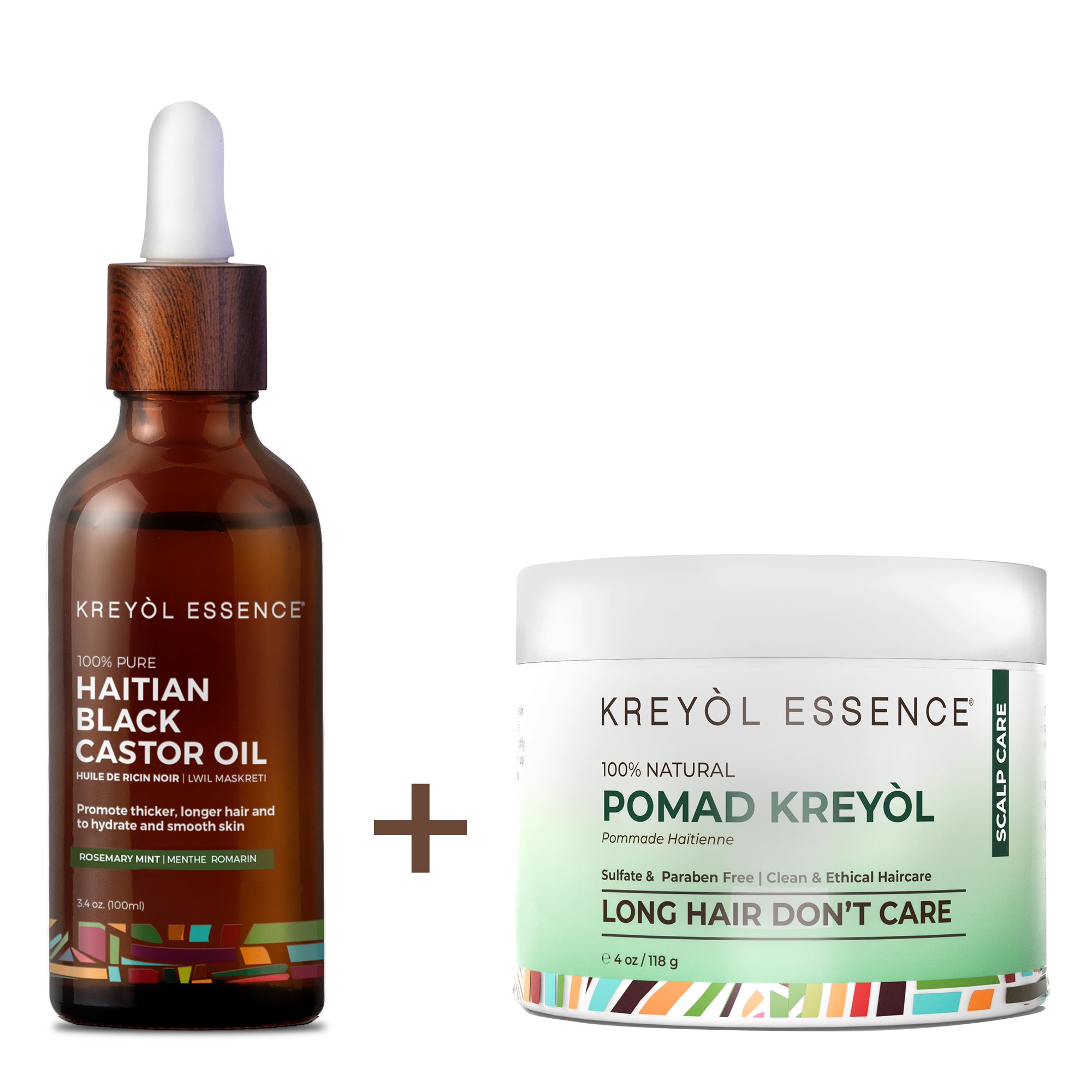 Buy 1 HBCO Rosemary Peppermint 3.4oz & Get 1 FREE Pomad Kreyol 4oz| "Save My Hairline" Growth Treatment Duo