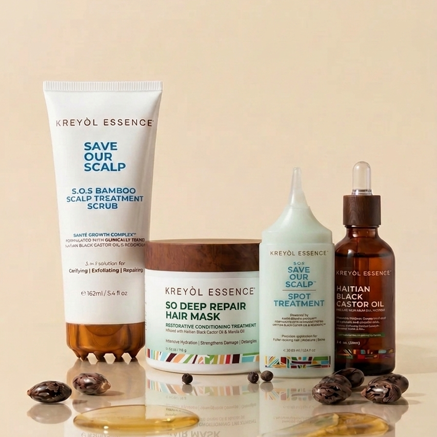 Kreyòl Essence F*** Hair Loss Complete System Value & Gift Set with hair care products for hair loss treatment