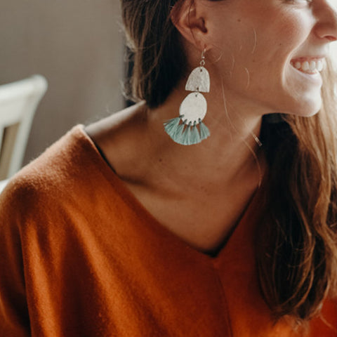 Bella Fringe Earrings: Emerald - Kreyol Essence