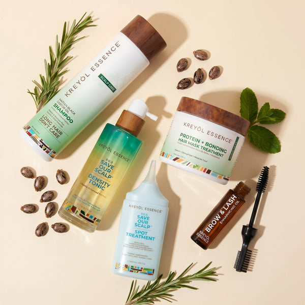Kreyòl Essence GLP-1 Bundle gift set with natural skincare products displayed in a gift box.