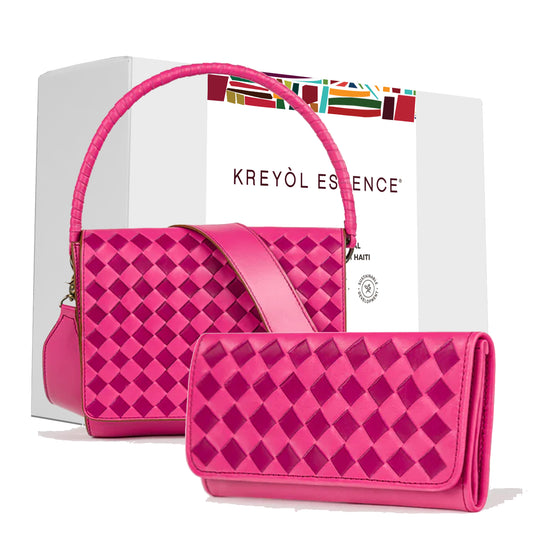 Ideal Crossbody Fuchshia + Trifold Wallet Fuchsia