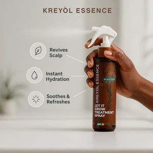Kreyòl Essence Keep It Juicy Moisture Set from the Value & Gift Sets HC, featuring a spray bottle and skincare infographic.