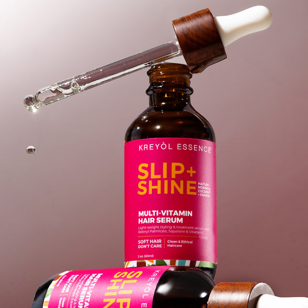 Kreyòl Essence Type 3 Curly Girl Treatment Styling Kit with Moringa Hair Serum for curly hair care and styling.