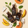 Haitian Black Castor Oil Growth Trio by Kreyòl Essence featuring three bottles of black castor oil for hair and scalp care.