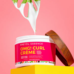 Kreyòl Essence OMG Curl Defining & Moisturizing Cream in 8oz jar, styling product for curl definition and moisture.