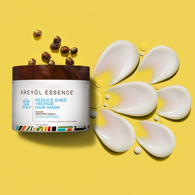 Kreyòl Essence Save Our Scalp Plant Science Hair Moisture Mask in 8oz jar, nourishing hair treatment for scalp and hair repair.