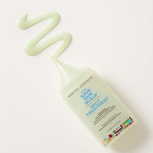 Kreyol Essence Save Our Scalp S.O.S daily hair serum for scalp and hair health, featuring a dropper bottle with serum on a natural background