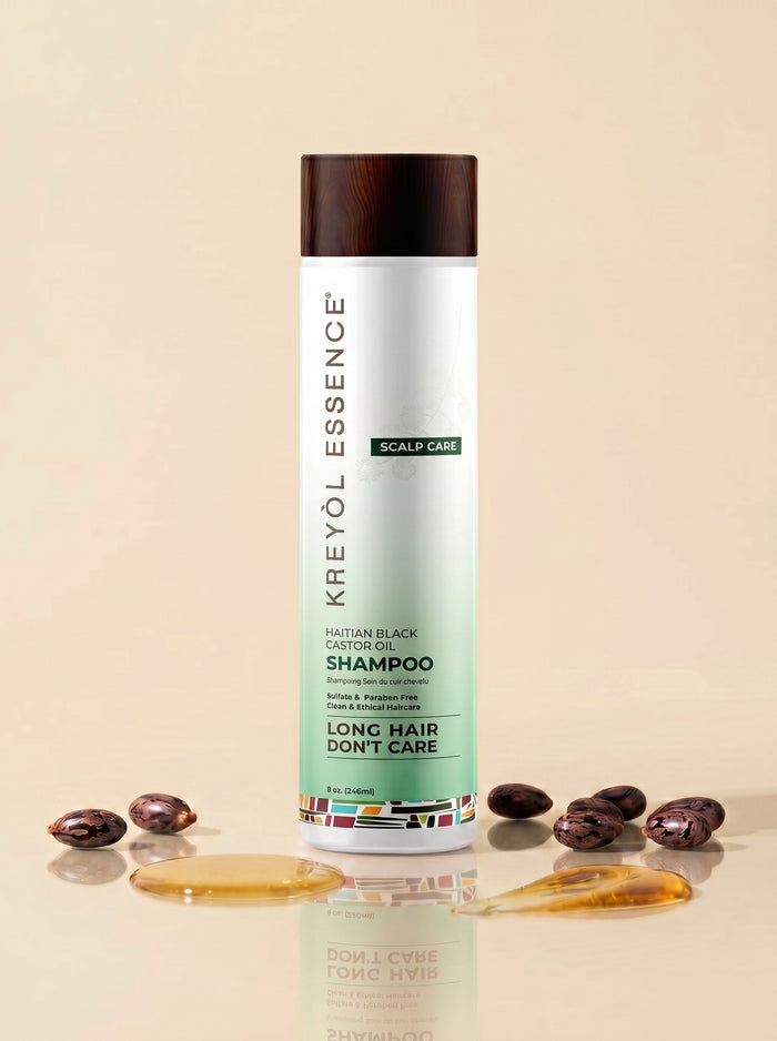 Kreyòl Essence Rosemary Mint HBCO Scalp Care Shampoo 8oz bottle with rosemary and mint ingredients for healthy scalp.