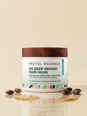Kreyòl Essence F*** Breakage Trio hair care gift set with moisturizing creams and treatments in a stylish package
