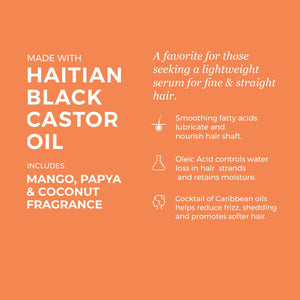 Kreyòl Essence Haitian Black Castor Oil with Mango, Papaya, and Coconut in 2oz bottle, natural hair and skin moisturizer