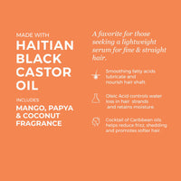 Haitian Black Castor Oil by Kreyòl Essence in 3.4oz super size with mango, papaya, and coconut for hair and skin care.