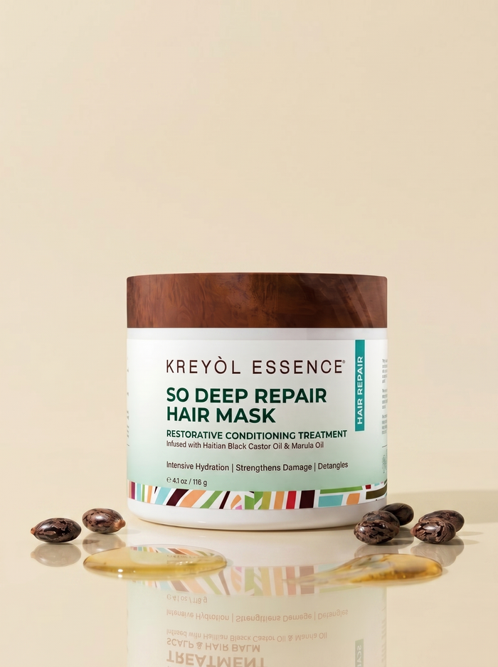 Kreyòl Essence F*** Hair Loss Clinically-Tested 4-Step System in a Value & Gift Set, featuring bottles and packaging components.
