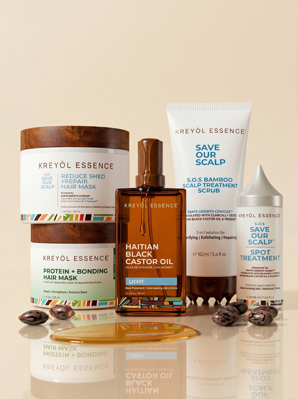 Kreyòl Essence F*** Alopecia Full Strength Hair Treatment bottle with applicator for scalp and hair care.