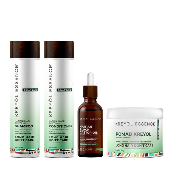 Kreyòl Essence Intense Scalp and Grow Rosemary Mint Wash Day System in a value gift set with bottles and packaging.