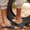 Fringe Slide Sandal (Size 8)