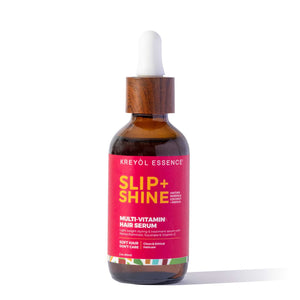 Kreyòl Essence Multivitamin Length Retention Hair Serum in a 2oz bottle, styling product for healthy, shiny hair.