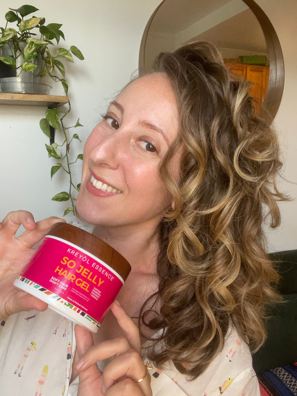 Kreyòl Essence Stylist-Approved Mousse and Curl Creme Treatment Duo in a gift set, displayed with the products and packaging.