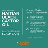Rosemary Mint + Haitian Black Castor Oil Scalp Care Shampoo (8oz)